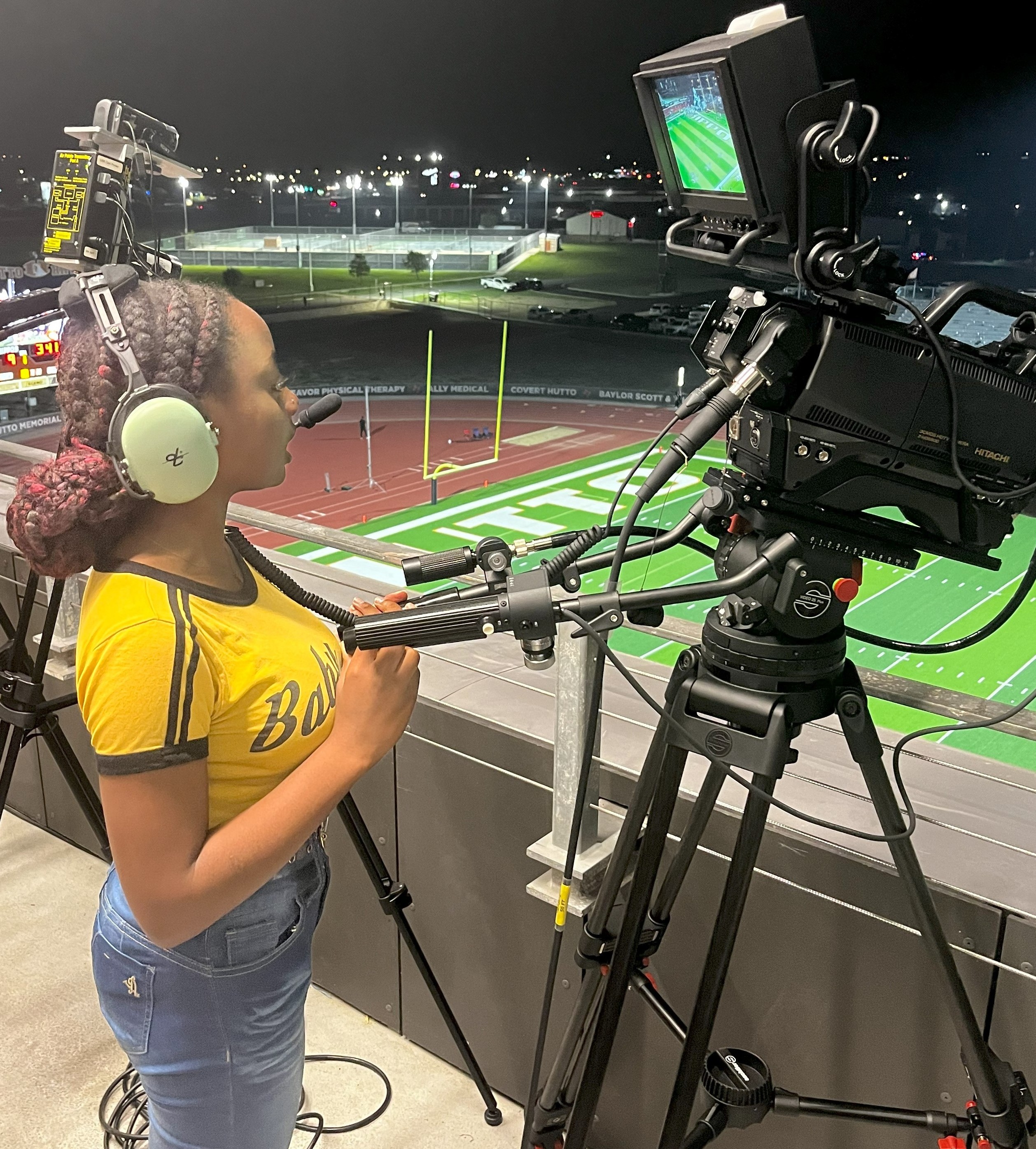 Me filming at High School Game